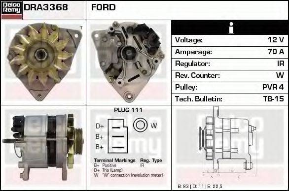 DELCO REMY DRA3368 Генератор