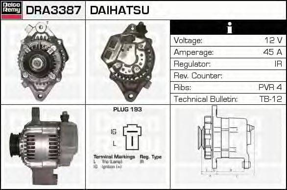 DELCO REMY DRA3387 Генератор