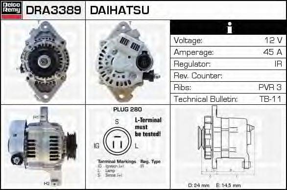 DELCO REMY DRA3389 Генератор