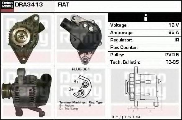 DELCO REMY DRA3413 Генератор