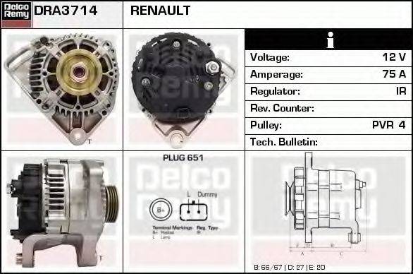 DELCO REMY DRA3714 Генератор