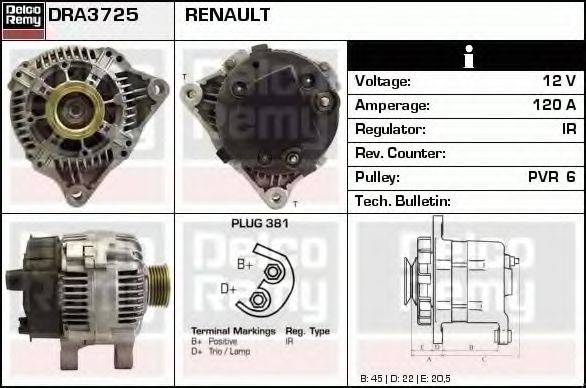 DELCO REMY DRA3725 Генератор