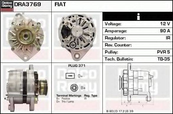 DELCO REMY DRA3769 Генератор