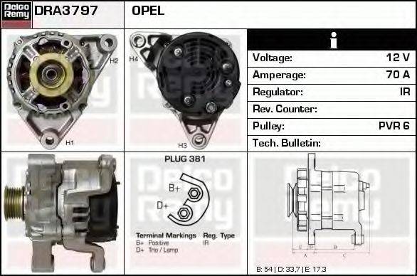 DELCO REMY DRA3797 Генератор