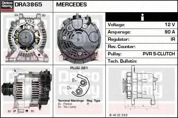 DELCO REMY DRA3865 Генератор