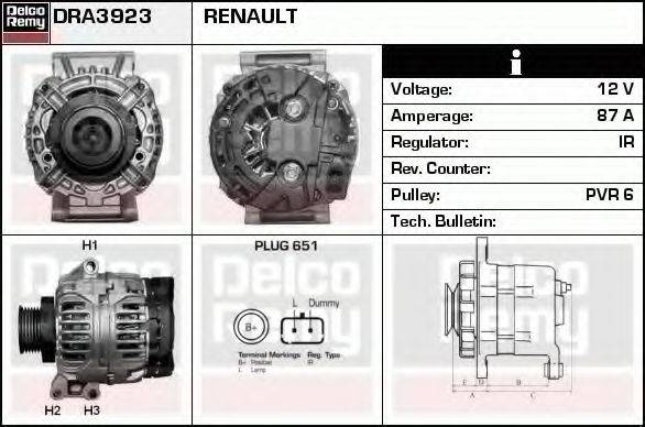 DELCO REMY DRA3923 Генератор