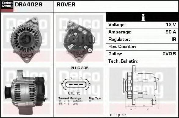 DELCO REMY DRA4029 Генератор