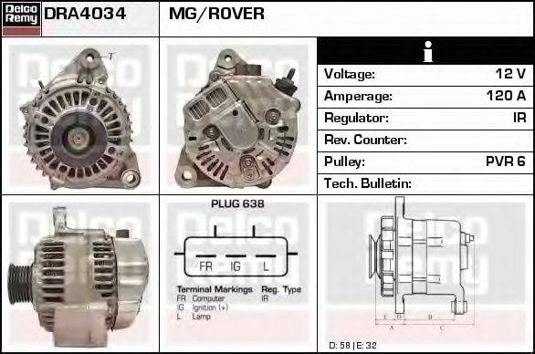 DELCO REMY DRA4034 Генератор