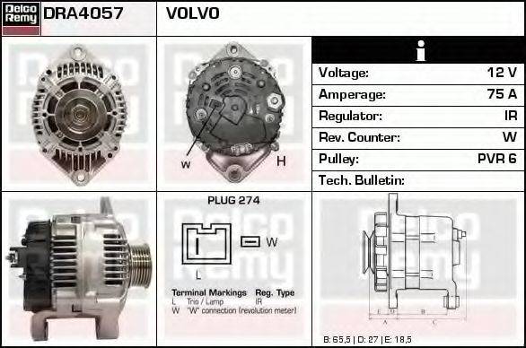 DELCO REMY DRA4057 Генератор