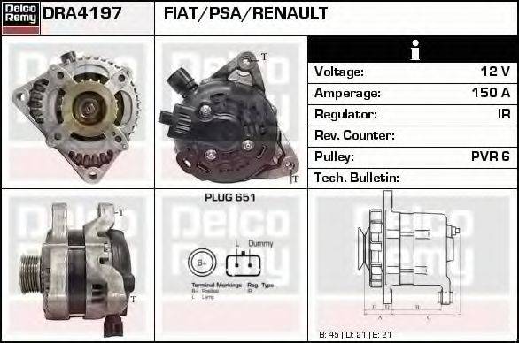 DELCO REMY DRA4197 Генератор