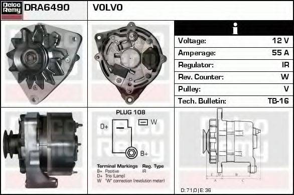 DELCO REMY DRA6490 Генератор