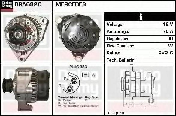 DELCO REMY DRA6820 Генератор