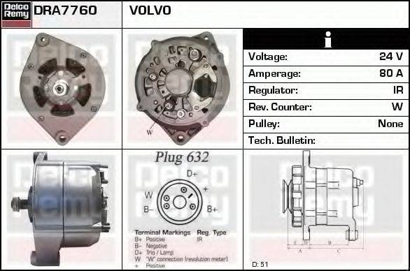 DELCO REMY DRA7760 Генератор