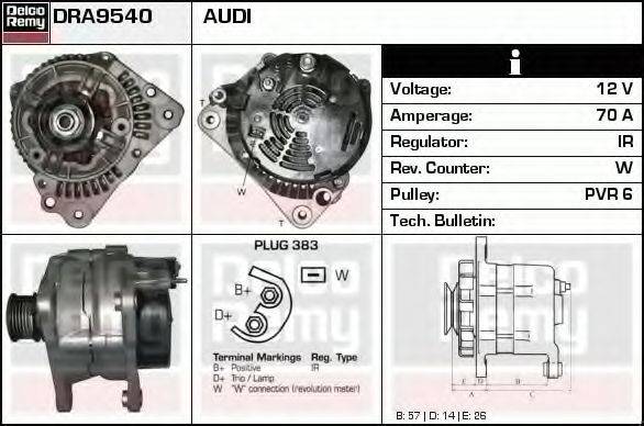 DELCO REMY DRA9540 Генератор