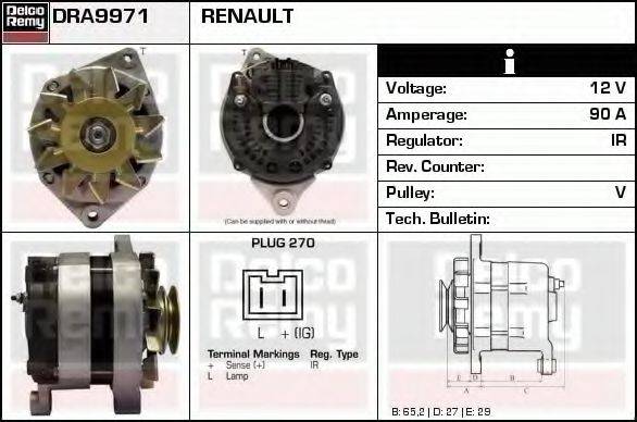 DELCO REMY DRA9971 Генератор