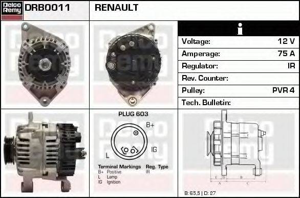 DELCO REMY DRB0011 Генератор