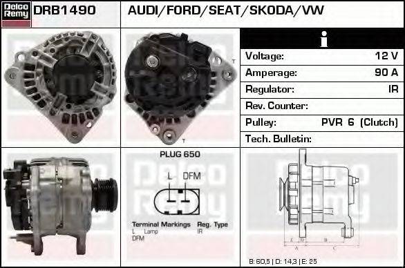 DELCO REMY DRB1490 Генератор