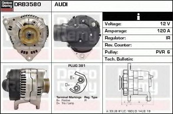 DELCO REMY DRB3580 Генератор