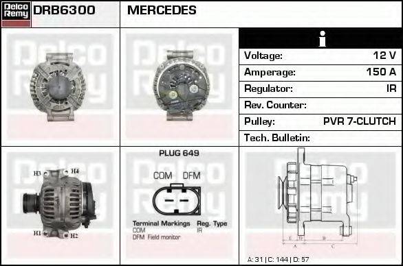 DELCO REMY DRB6300 Генератор