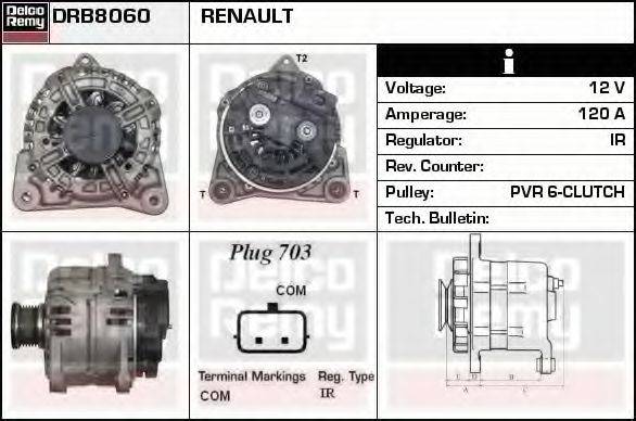 DELCO REMY DRB8060 Генератор