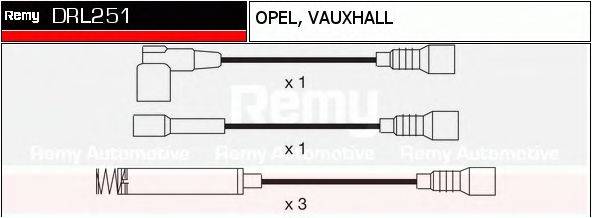 DELCO REMY DRL251 Комплект дротів запалювання