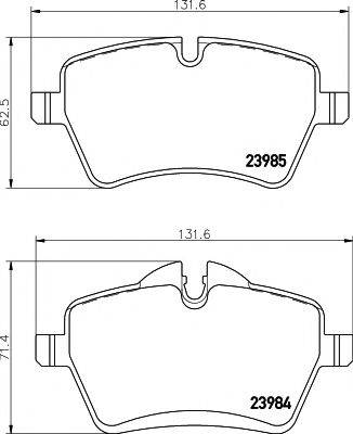 PAGID T1598 Комплект гальмівних колодок, дискове гальмо