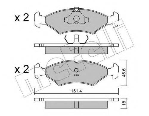 METELLI 2200290 Комплект гальмівних колодок, дискове гальмо