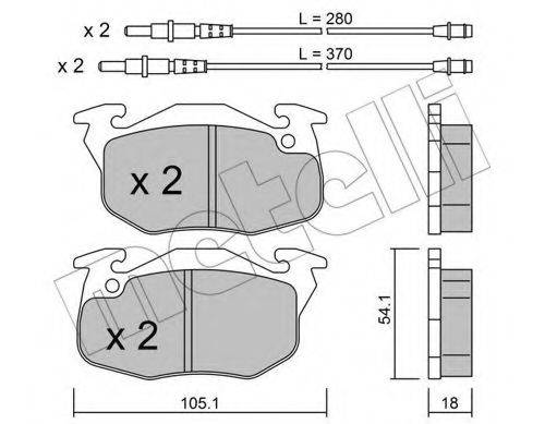 METELLI 2200371 Комплект гальмівних колодок, дискове гальмо