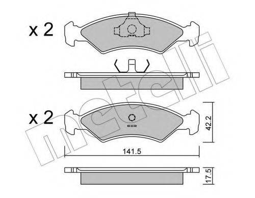 METELLI 2200430 Комплект гальмівних колодок, дискове гальмо