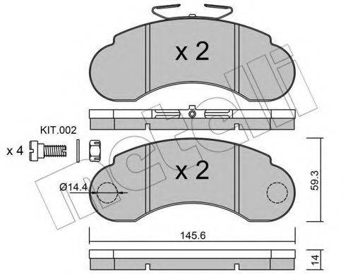 METELLI 2200551 Комплект гальмівних колодок, дискове гальмо