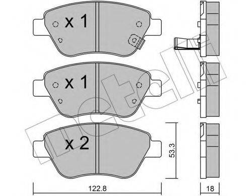 METELLI 2203212 Комплект гальмівних колодок, дискове гальмо