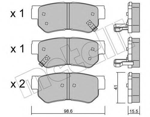 METELLI 2203650 Комплект гальмівних колодок, дискове гальмо