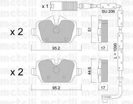 METELLI 2206410K Комплект гальмівних колодок, дискове гальмо