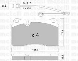 METELLI 2206590K Комплект гальмівних колодок, дискове гальмо