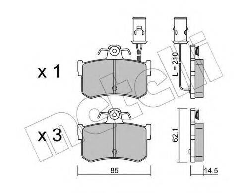 METELLI 2206910 Комплект гальмівних колодок, дискове гальмо