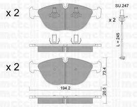 METELLI 2208281K Комплект гальмівних колодок, дискове гальмо