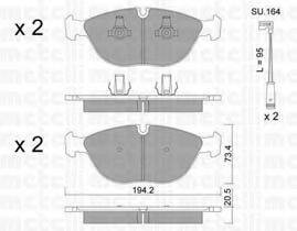 METELLI 2208286K Комплект гальмівних колодок, дискове гальмо