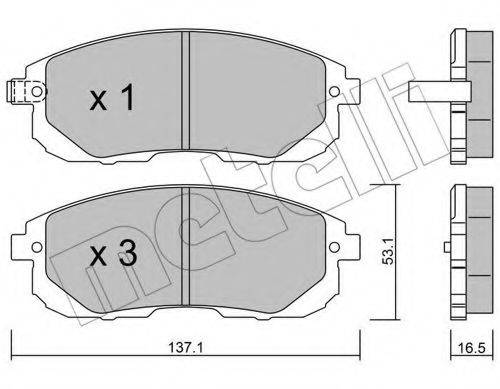 METELLI 2208760 Комплект гальмівних колодок, дискове гальмо