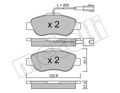 METELLI 2206382 Комплект гальмівних колодок, дискове гальмо