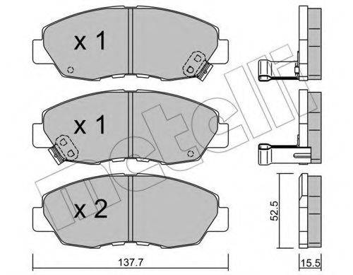 METELLI 2203841 Комплект гальмівних колодок, дискове гальмо