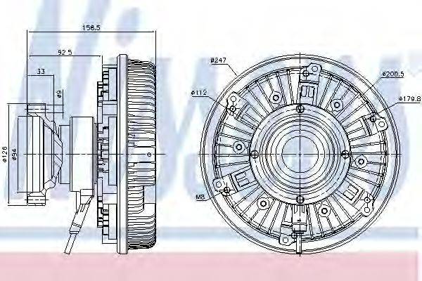 NISSENS 86081 Зчеплення, вентилятор радіатора