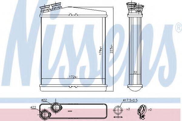 NISSENS 73645 Теплообмінник, опалення салону