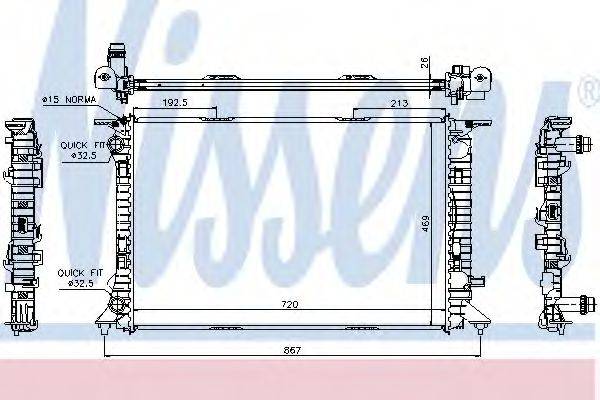 NISSENS 60323 Радіатор, охолодження двигуна