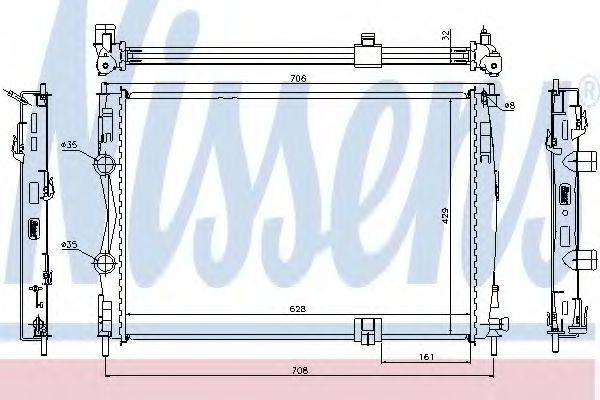 NISSENS 67361 Радіатор, охолодження двигуна