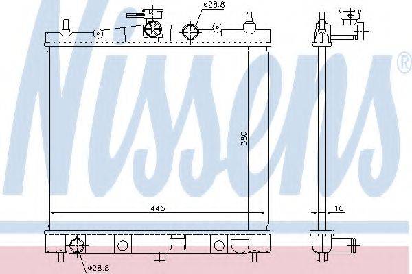 NISSENS 68728 Радіатор, охолодження двигуна
