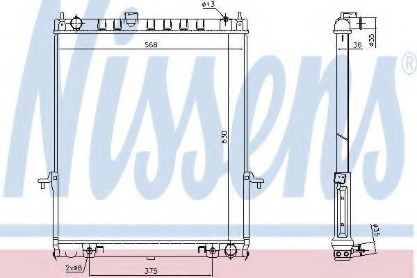 NISSENS 68738 Радіатор, охолодження двигуна