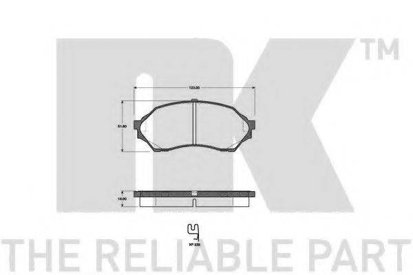 NK 223239 Комплект гальмівних колодок, дискове гальмо