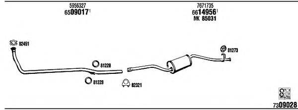 WALKER FI61142 Система випуску ОГ