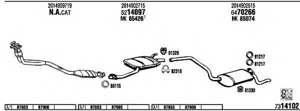 WALKER MB30016 Система випуску ОГ