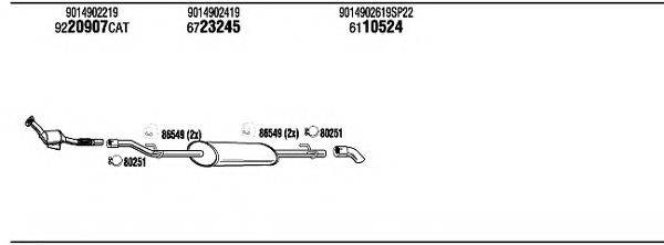 WALKER MBT08721 Система випуску ОГ